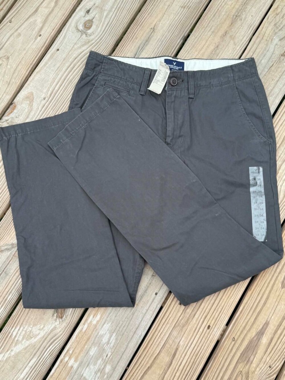 American Eagle Navy Straight Leg Chino Pants 32x34 Clean Minimal 3403